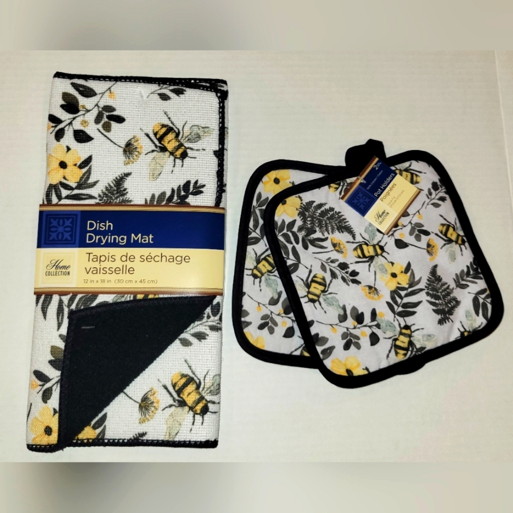 3 Piece Home Collection Bee Wildflower Kitchen Set